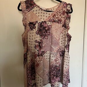 Maurices Pink and Cream Tank Top